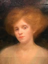 20th Century Oil Painting Impressionist Portrait of Mother and Daughter