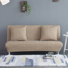 Divani e divani letto per arredare la casa. Copridivano Senza Braccioli Divano Letto Pieghevole Senza Braccioli Fodera Divano In Lino Colore Uniforme Tessuto Elasticizzato Poliestere Spandex Protezione Seduta Green M 160 195cm Fodere Casa E Cucina