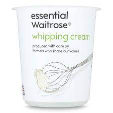 Whipping Cream Essential Waitrose Waitrose Whipped Cream Milk Packaging