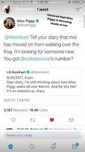 Lmao Lili Is Lit Miss Piggy Will Not Ruin Lole Sprousehart Riverdale Cast Riverdale Memes Funny Tweets