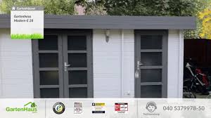 Die auffallend geradlinige dachform hat lediglich eine minimale. Gartenhaus Modern E 28 Youtube
