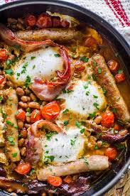 One Pan English Breakfast Recipe English Breakfast Beans English Breakfast Baked Beans Recipes