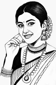 Woman in traditional white saree surrounded by lotus blooms