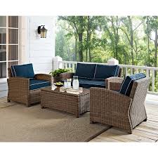 Navy And Brown Wicker Patio Furniture Loveseat Arm Chairs And Outdoor Wicker Seating Deck Furniture Brown Wicker Patio Furniture