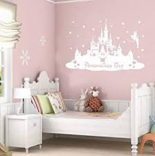 Der bezug ist weiß mit mintgrünen, ockergelben und schwarzen autos. Thestickerstop Disney Prinzessin Schloss Personalisiert Kinder Schlafzimmer Wandaufkleber Wandkunst Large 580 X 900mm Amazon De Kuche Haushalt