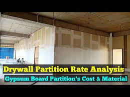 Gypsum board suitable for internal construction, ceilings, partitions & wall linings. Gypsum Board Wall Installation And Cost Rate Analysis For Partition With Material Details Price Youtube