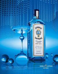 Clear Blue Bombay Sapphire Gin Bombay