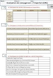 Outil permettant de générer des fiches d'exercices de conjugaison au format pdf. Une Evaluation Sur L Imparfait Cm1 Ma Maitresse De Cm1 Cm2