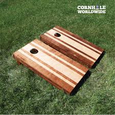 Stained Striped Hardwood Cornhole Game Cornhole Worldwide Stained Cornhole Boards Cornhole Designs Corn Hole Game