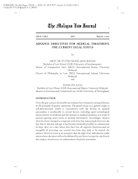 As malaysia continues to see chinese investors entering its economy, the malaysian government is constantly introducing reforms to law and policy to attract and assist these investors with their business in malaysia. Pdf Advance Directives For Medical Treatment The Current Legal Status