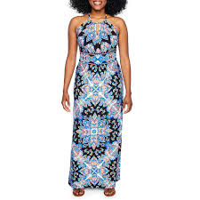 London Times Sleeveless Medallion Maxi Dress Petite Petite Maxi Dress Maxi Dress