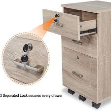 【durable casters】our office cabinet comes with 4 rolling casters which can roll smoothly on both wooden floor and carpet. Zimtown 3 Drawer Rolling Wood File Cabinet With Lock Overstock 32014010