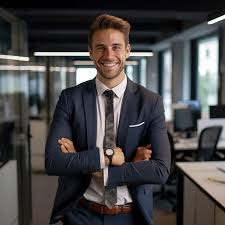 z12.自信満々のサラリーマン(外国人)、＋1点【人関連】無料画像 - QREON素材ノート