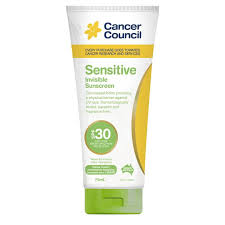 Spf50+ broad spectrum uva and uvb protection enriched with aloe vera to hydrate skin great for all year round use as your daily moisturiser tested to 4 hours water resistance. Cancer Council Sensitive Invisible 30 75ml