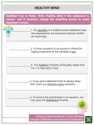 2nd catalog (above the '0'). Solving Linear Equations In One Variable Integral Coefficients Worksheets