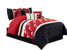 Comforter and sham are 100% cotton. Chezmoi Collection Sophia 7 Piece Chenille Poppy Flowers Pleated Embroidery Floral Bedding Comforter Set Queen Burgundy Red Pricepulse