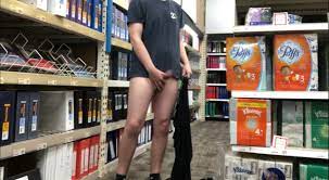 Jerking off with see through pants in a store - ThisVid.com
