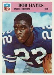 Blue Jay Tim Hayes knocks down a pass intended for Wentsville's receiver  Bob Gleesmann. Hayes had two interception and " four touchdowns " in a win  over the Indians in 1969. Hayes