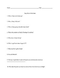 Rudy Movie Worksheets Teaching Resources Teachers Pay Teachers