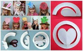 How To Diy Plastic Plates Party Hats Paper Plate Hats Paper Plate Crafts Fun Crafts For Kids