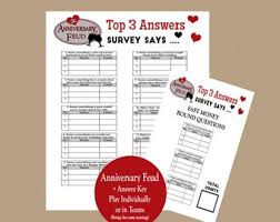 These trivia questions will not only help you to gain knowledge but will also let you the level of information about american history. Anniversary Trivia Etsy