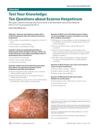 Which of these ten types of magic will you acquire? Pdf Test Your Knowledge Ten Questions About Eczema Herpeticum