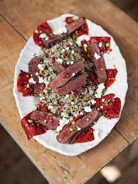 Griddled Steak With Peppers Beef Recipes Jamie Oliver Recipe Beef Recipes Stuffed Peppers Peppered Beef Recipe