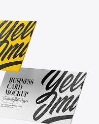 Textured business cards are made using different papers like dutch ivory, honey comb, conqueror contour brilliant white, ice gold conqueror, coral royal dutch egg shell, kinari ultra white, cream wove conqueror, contact cream, royal dutch linen, conqueror wove and art matte. Two Paper Textured Business Cards Mockup In Free Mockups On Yellow Images Object Mockups