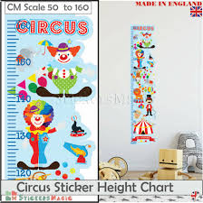 Details About Circus Height Chart Wall Sticker Measure Kids Boys Childrens Art Ruler Growth Uk