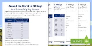 Ks2 Around The World In 80 Days Distance Graph Worksheet