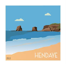 Le Beau Temps Le Sable Fin Vivement L Ete Hendaye Mer Sea Illustration Beach Plag Affiches De Voyage Retro Affiche De Voyage Vintage Illustrations