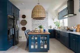 To Add Distinctive Style And Personality The Kitchen At Hgtv Urban Oasis 2017 Focuses On Eye Catchin Kitchen Design Open Concept Kitchen Blue Kitchen Cabinets