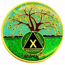 AA Tree of Life Specialty Recovery Medallion 1-70 Alcoholics Anonymous  Anniversary Coin 12 Step Gift Sobriety Milestone Sober Gifts Tokens