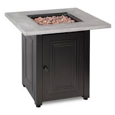 Fire Island The Wakefield 28 In X 24 8 In Square Steel Base Resin Mantel Lp Gas Fire Pit Table In Concrete Grey And Black Gad15410m The Home Depot In 2020 Fire Pit Table Gas Firepit Outdoor Fire Pit