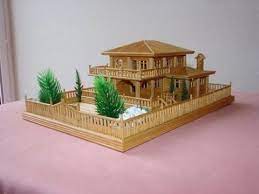 How To Make Miniature House With Skewers Bamboo Sticks Diy Youtube Popsicle Stick Crafts House Popsicle Stick Houses Popsicle House