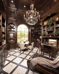 The Amount Of Light In This Room Balances So Well With The Amount Of Wood In The Room I Just Love Mediterranean Home Home Office Design Office Interior Design