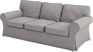 Cushion covers in stockholm stripe sand beige, cloud brera quadretto by designers guild and silver grey vallsta from our artist series. Replacement Ektorp 3 Seat Sofa Cover Is Custom Made Compatible For Ikea Ektorp Sofa Slipcover Light Gray Buy Online At Best Price In Uae Amazon Ae