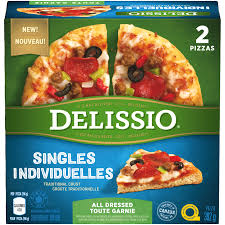 Have you ever had one of those moments where pepperoni was the only thing left in your fridge and you thought it tastes fantastic, let me give her some!? Delissio Singles All Dressed Pizza