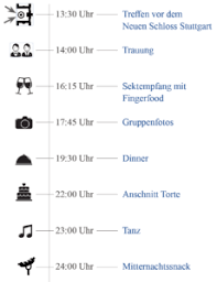 I schilder zur hochzeit i hochzeitsspiele. Unser Tag Zeitstrahl Zu Unserer Hochzeit