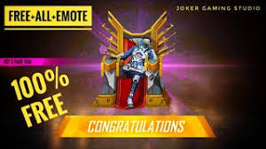 Free fire is the ultimate survival shooter game available on mobile. How To Get Free Emotes On Freefire Official Video Gameplay Joker Gaming Studio Youtube