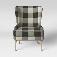 Black And White Plaid Accent Chairs Cheswold Wingback Chairs Checks Black White Threshold In 2020 Plaid Chair Wingback Chair Target Chair