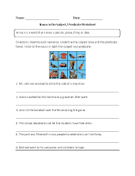 Regular Nouns Worksheets Nouns In Subject And Predicate Worksheet
