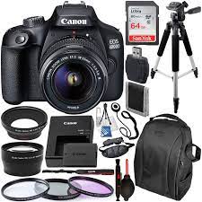Simple dslr storytelling to set you apart creating distinctive stories with dslr quality photos and full hd movies is easier than you think with the 18 megapixel eos rebel t100. Canon Eos 4000d Rebel T100 Dslr Camera With 18 55mm Iii Lens And Essential Accessory Bundle Includes Sandisk Ultra 64gb Sdxc Memory Card 3pc Multi Coated Filter Set More