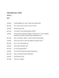 Boleh digunakan untuk mengisi markah ulbs english form 5.full description. English Oral Test Form 4 Dialogue For 2 Person