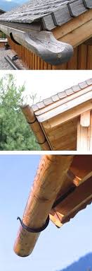 Holzdachrinnen Holzschindeln Dach Holz