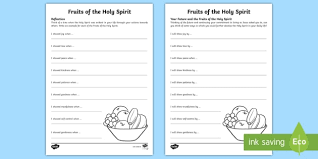 The holy spirit is the person and power of god. The Gifts And Fruits Of The Holy Spirit Worksheets