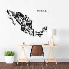 This is an mx imports original! Mexico Elemants Map Wall Sticker Mexican Culture Wall Poster Home Decor Mexico Map Design Wall Art Decals Wall Poster Az314 Wall Stickers Aliexpress