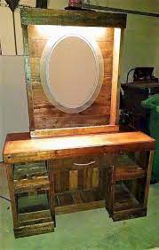 50 Stunning Rustic Makeup Vanity Ideas Roundecor Pallet Vanity Wooden Pallet Projects Wood Pallets