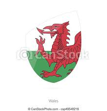 The flag of wales (y ddraig goch, meaning 'the red dragon') consists of a red dragon passant on a green and white field. Flag Wales Flag Vektor Wales Illustration Canstock