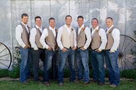 Casual Blue Jean And Tan Vest Groomsmen Look Rustic Wedding Groomsmen Country Wedding Groomsmen Wedding Groomsmen The representative arrived at my office on time, explained the process and then proceeded to provide me one of the best haircuts i have had. casual blue jean and tan vest groomsmen
